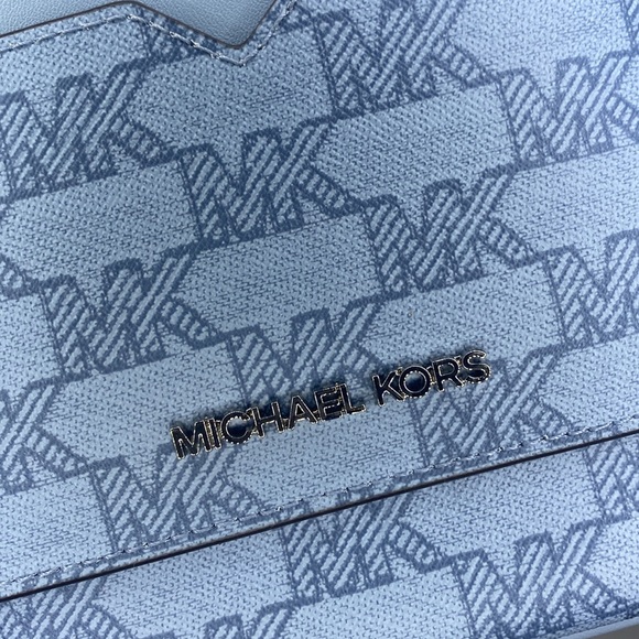 Michael Kors Jet Set Blue 2 In 1 Card Case and Wristlet Clutch MK Signature NWOT - Picture 7 of 7